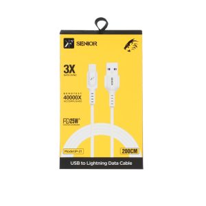 کابل شارژ 2 متری لایتنینگ برند KF SENIOR مدل ip-21